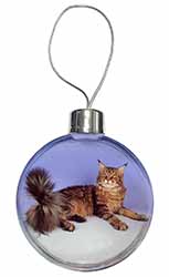 Tabby Maine Coon Cat Christmas Bauble