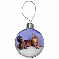 Tabby Maine Coon Cat Christmas Bauble