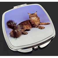 Tabby Maine Coon Cat Make-Up Compact Mirror