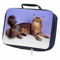 Tabby Maine Coon Cat Navy Insulated School Lunch Box/Picnic Bag