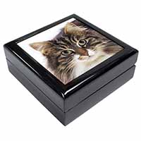 Face of Tortoiseshell Cat Keepsake/Jewellery Box