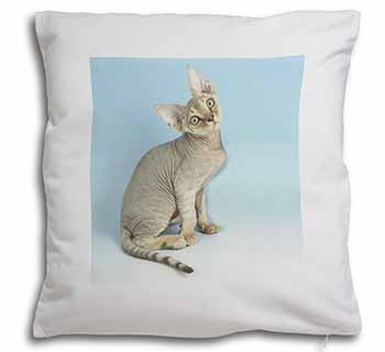 Devon Rex Kitten Cat Soft White Velvet Feel Scatter Cushion