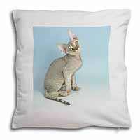 Devon Rex Kitten Cat Soft White Velvet Feel Scatter Cushion