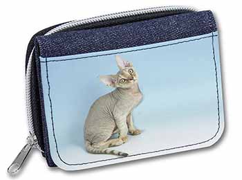 Devon Rex Kitten Cat Unisex Denim Purse Wallet