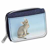 Devon Rex Kitten Cat Unisex Denim Purse Wallet