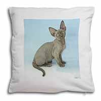 Blue Grey Devon Rex Kitten Cat Soft White Velvet Feel Scatter Cushion