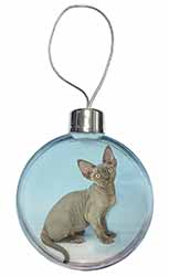 Blue Grey Devon Rex Kitten Cat Christmas Bauble