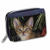 Face of an Abyssynian Cat Unisex Denim Purse Wallet