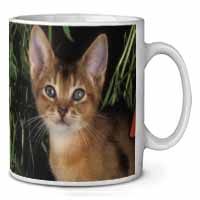 Face of an Abyssynian Cat Ceramic 10oz Coffee Mug/Tea Cup Printed Full Colour - 
