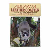 Ragdoll Cat in Tree Single Leather Photo Coaster