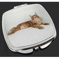Red Maine Coon Cat Make-Up Compact Mirror