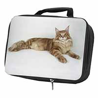 Red Maine Coon Cat Black Insulated School Lunch Box/Picnic Bag