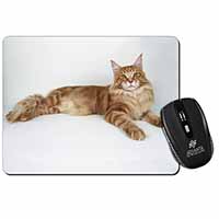 Red Maine Coon Cat Computer Mouse Mat