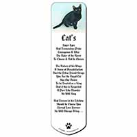 Pretty Black Bombay Cat Bookmark, Book mark, Printed full colour