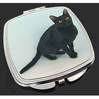 Pretty Black Bombay Cat Make-Up Compact Mirror