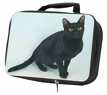Pretty Black Bombay Cat Black Insulated School Lunch Box/Picnic Bag