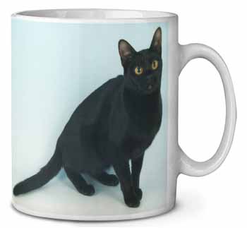 Pretty Black Bombay Cat Ceramic 10oz Coffee Mug/Tea Cup