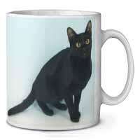 Pretty Black Bombay Cat Ceramic 10oz Coffee Mug/Tea Cup