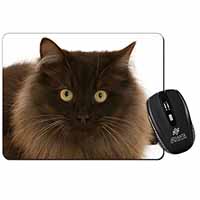 Chocolate Brown Cats Face Computer Mouse Mat