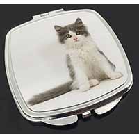 Cute Grey and White Kitten Make-Up Compact Mirror
