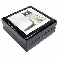 Cute Grey and White Kitten Keepsake/Jewellery Box