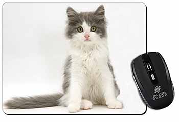 Cute Grey and White Kitten Computer Mouse Mat