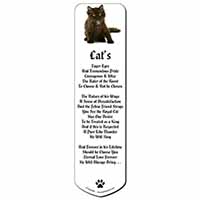 Cute Black Fluffy Kitten Bookmark, Book mark, Printed full colour