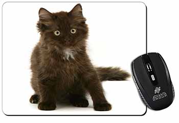 Cute Black Fluffy Kitten Computer Mouse Mat