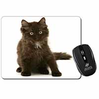 Cute Black Fluffy Kitten Computer Mouse Mat