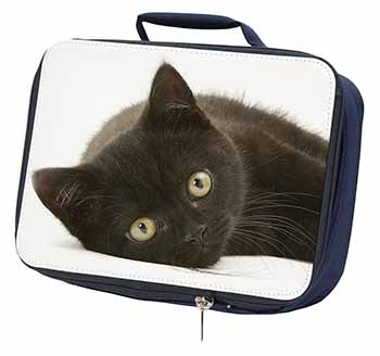 Stunning Black Cat Navy Insulated School Lunch Box/Picnic Bag