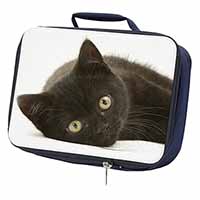 Stunning Black Cat Navy Insulated School Lunch Box/Picnic Bag