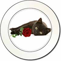 Black Kitten with Red Rose Car or Van Permit Holder/Tax Disc Holder