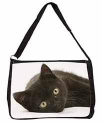 Stunning Black Cat Large Black Laptop Shoulder Bag School/College