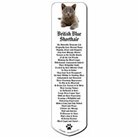 British Blue Kitten Cat Bookmark, Book mark, Printed full colour