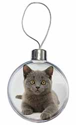 British Blue Kitten Cat Christmas Bauble