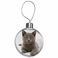 British Blue Kitten Cat Christmas Bauble