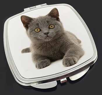 British Blue Kitten Cat Make-Up Compact Mirror