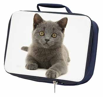 British Blue Kitten Cat Navy Insulated School Lunch Box/Picnic Bag
