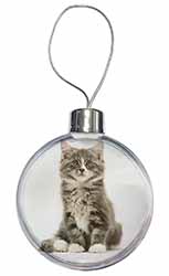 Cute Tabby Kitten Christmas Bauble
