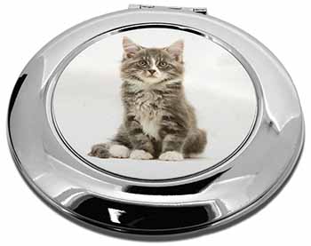 Cute Tabby Kitten Make-Up Round Compact Mirror
