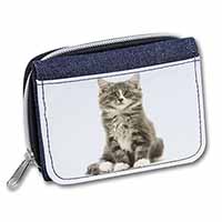 Cute Tabby Kitten Unisex Denim Purse Wallet