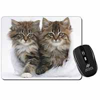 Kittens in White Fur Hat Computer Mouse Mat