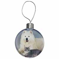 Samoyed and Cat Christmas Bauble