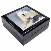 Samoyed and Cat Keepsake/Jewellery Box
