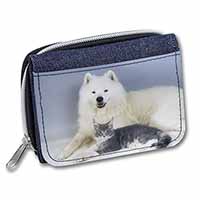 Samoyed and Cat Unisex Denim Purse Wallet