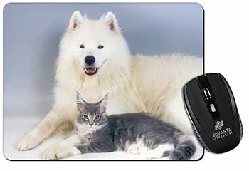Samoyed and Cat Computer Mouse Mat