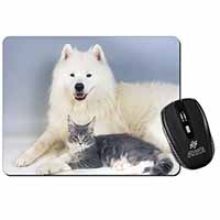 Samoyed and Cat Computer Mouse Mat