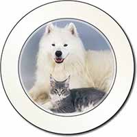 Samoyed and Cat Car or Van Permit Holder/Tax Disc Holder