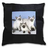 Ragdoll Kittens Black Satin Feel Scatter Cushion