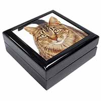 Face of Brown Tabby Cat Keepsake/Jewellery Box